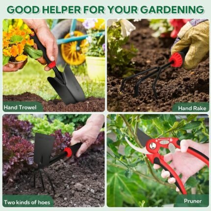 Pruning shears designed for precise cutting, part of the gardening tool set.