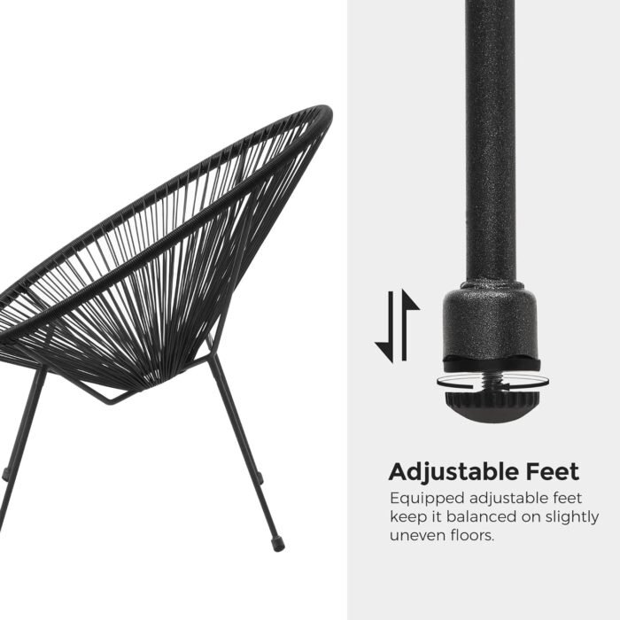 The elegant glass-top table included in the garden furniture set for added style and function.