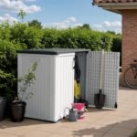 shed image emphasizing the strong, durable double-layer panels created using blow molding technology.